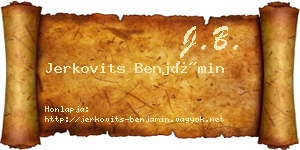 Jerkovits Benjámin névjegykártya